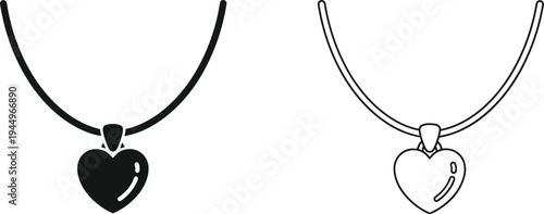 Heart shaped necklaces Vector