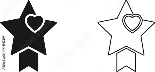 Heart star icons Vector
