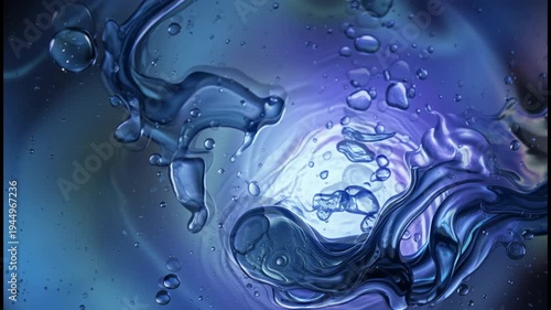 Blue Liquid Dreamscape with Abstract Memory