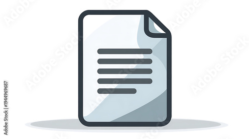 Blank document with subtle shadow on white background