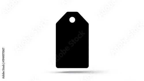 Blank price tag silhouette on white background