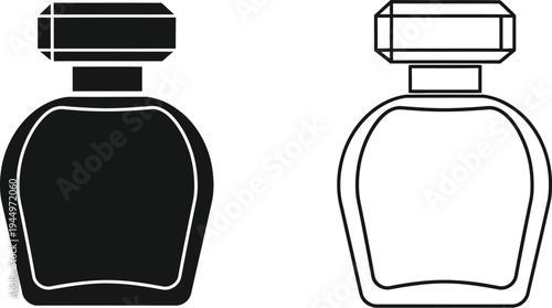 Perfume bottles black and white Vector