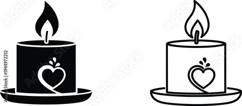 Heart candle illustration Vector