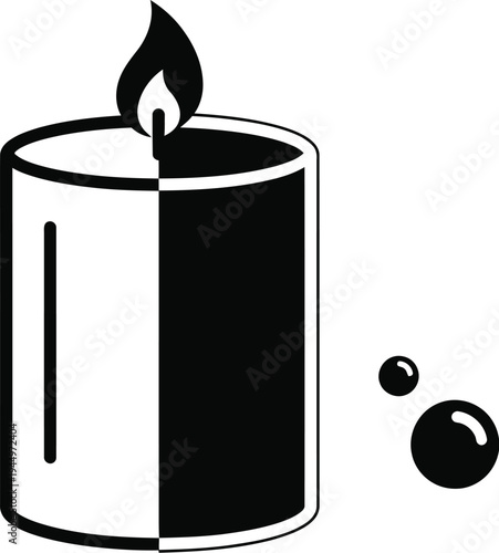 Melting candle with dripping wax Vector