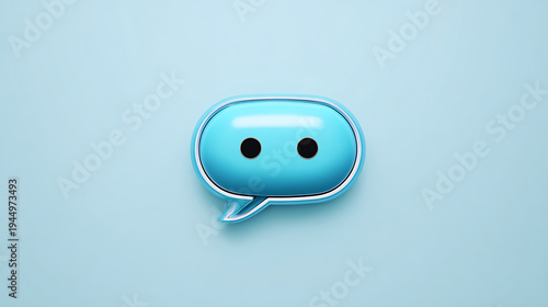 Blue Chat Bubble Icon on Soft Background