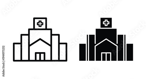 Hospital Building Healthcare Icon Medical Symbol Commercial Use
