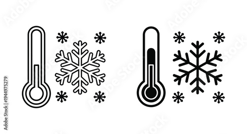 Thermometer Snowflake Cold Weather Icon Commercial