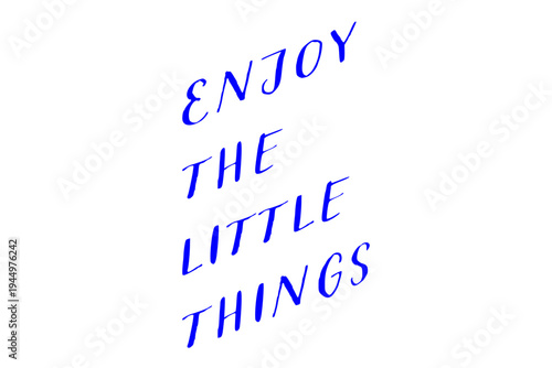 Enjoy the little things - Enjoy the little things words on white background, calligraphy, handwritten, vector
