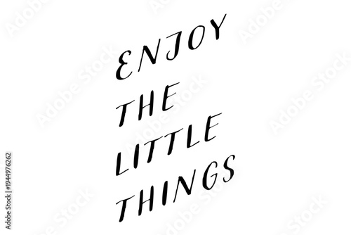 Enjoy the little things - Enjoy the little things words on white background, calligraphy, handwritten, vector

