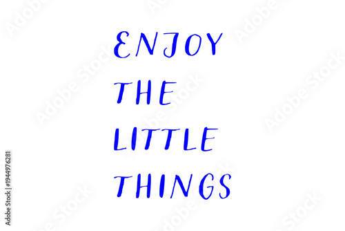 Enjoy the little things - Enjoy the little things words on white background, calligraphy, handwritten, vector
