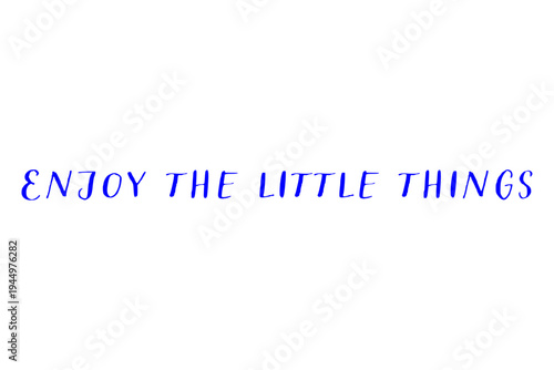 Enjoy the little things - Enjoy the little things words on white background, calligraphy, handwritten, vector

