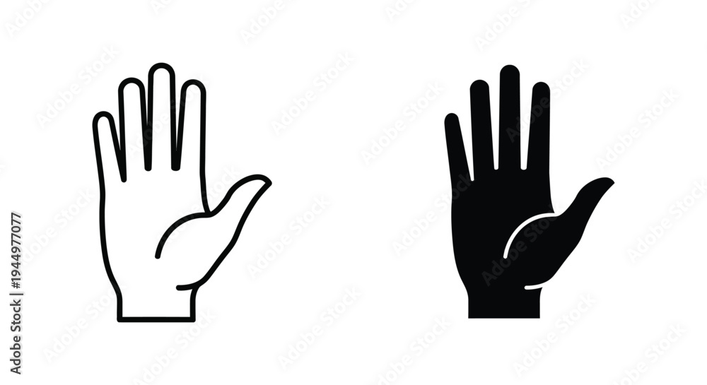 Obraz premium Hand Icon Stop Halt Gesture Commercial