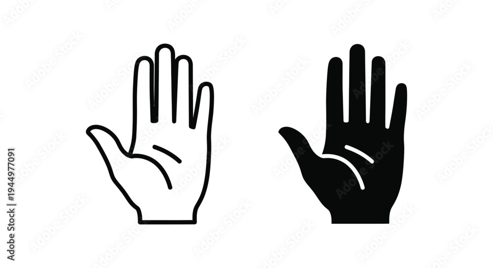 Fototapeta premium Hand Stop Icon Concept Symbol