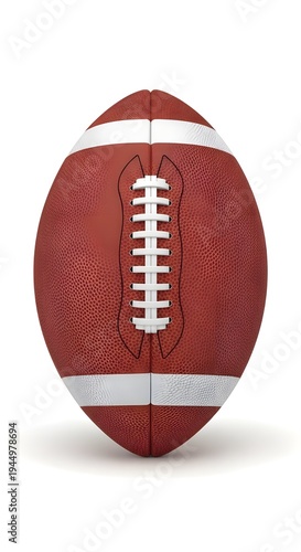 Isolated Textured American Football Pigskin Ball – Leather Sport Game Equipment