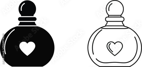 Heart perfume bottle icon Vector