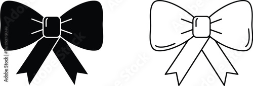 Black and white bows illustration Vector