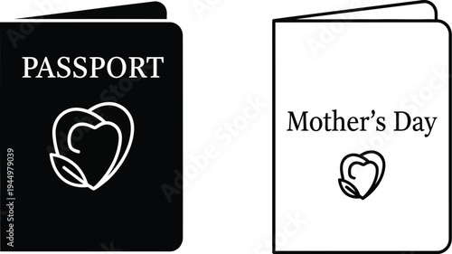 Mother's day travel passport Vector