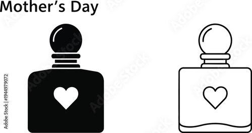 Mother's day perfume gift heart love Vector