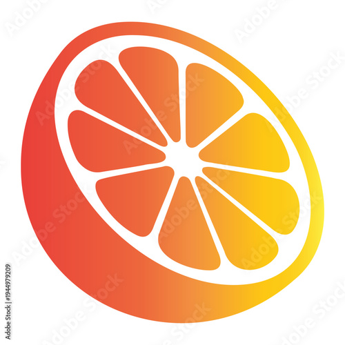 Vibrant Tropical Citrus Slice Illustration - A Refreshing and Zesty Graphic Design Element for Healthy Eating and Summer Concepts