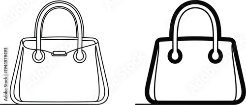 Handbag design line art illustration Vector