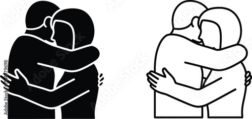 Couple hug embrace love Vector