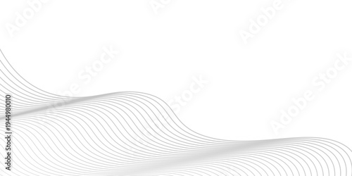 Flowing dots particles wave pattern halftone gradient curve shape isolated on white background.