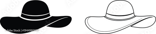 Black and white cowboy hats Vector