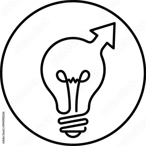 Innovation Startup Symbol Minimal Icon Representing Growth Light Bulb