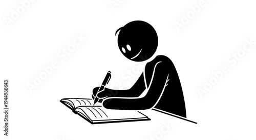 Person Writing in Notebook