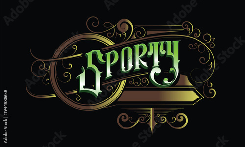 SPORTY lettering custom style design