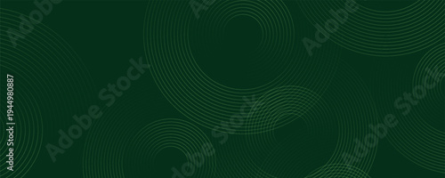 Dark green abstract background with diagonal rounded lines. Geometric stripe line art design. Simple geometric pattern. Modern graphic element. Suit for banner