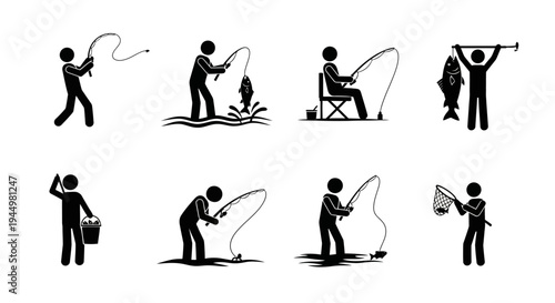 Fishing Silhouette Icons
