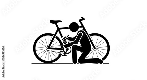 Man Fixing Bicycle