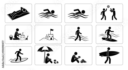 Beach Activities Icons