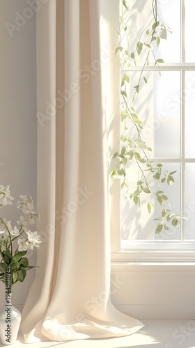 window curtains flowers booth poster background