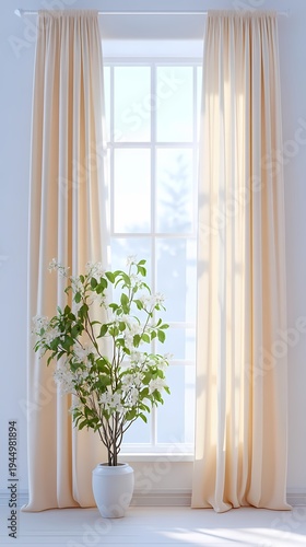 window curtains flowers booth poster background