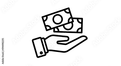 A hand offering cash and banknotes illustrating a monetary transaction in a business setting.