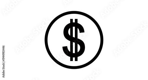Minimal circular dollar sign icon representing finance and business concepts.