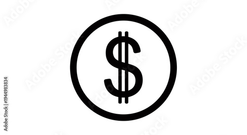 Iconic Dollar Symbol Emblem Representing Finance and Currency Concepts.