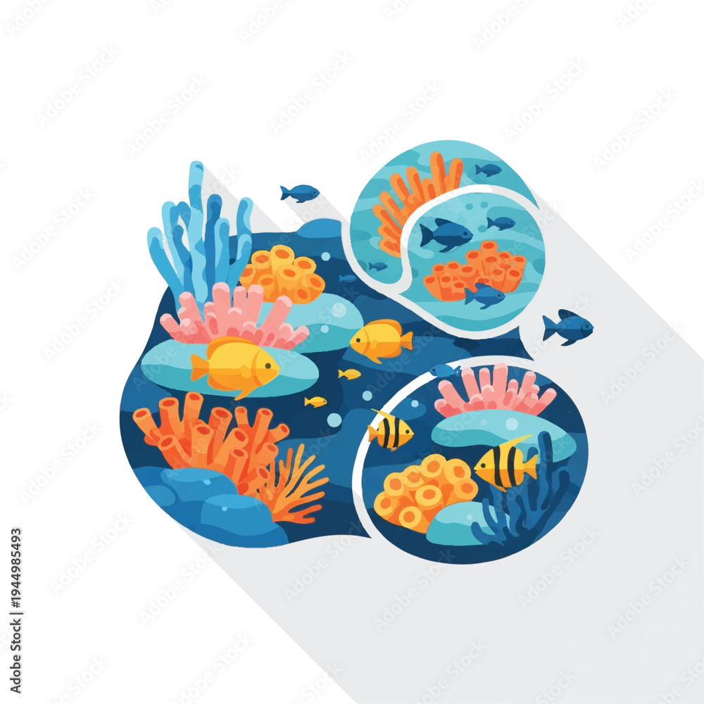 Naklejka premium Colorful Coral Reef Fish Marine Life 19.