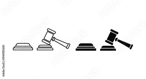 Gavel Auction Justice Icons Commercial Licensing