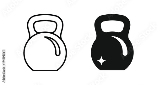 Kettlebell Icon Workout Equipment Commercial Graphic