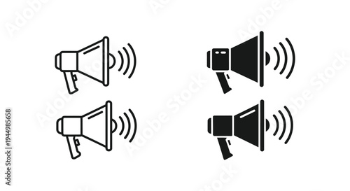 Megaphone Announcement Icons Communication