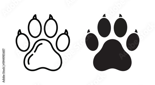 Paw Print Icon Vector Symbol Commercial