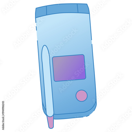 ガラケー 携帯電話 折りたたみ携帯 フィーチャーフォン レトロモバイルデバイスのシンプルなベクターイラスト