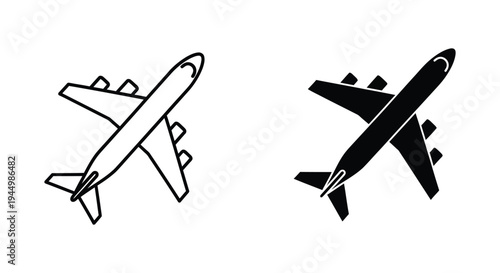 Airplane Icon Travel Symbol Commercial