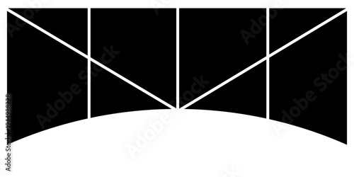 Display for photo collage gallery template layout. moodboard for family, business and people grid collage. black  and white vector illustration.