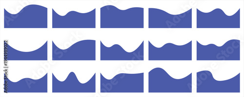 Dividers Shapes for Website Pictogram Set. Curve Lines, Drops Set of abstract design separator header and border for website and app. Different borders for website, banner, app, poster,  background .