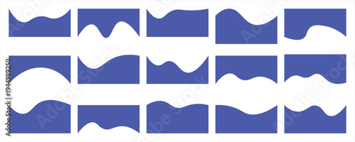 Dividers Shapes for Website Pictogram Set. Curve Lines, Drops Set of abstract design separator header and border for website and app. Different borders for website, banner, app, poster,  background .