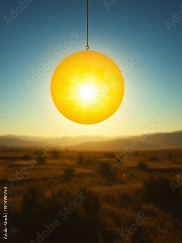 Luminous orb hangs, ethereal glow washing over a hushed landscape, evoking ancient dreams,  mystic,  vintage